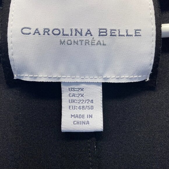 Carolina Belle Montreal Black Hooded Scuba Blazer Jacket Coat Size 2X,Open Front - Picture 3 of 9